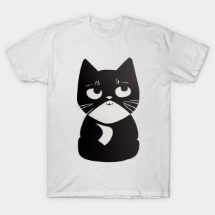 Cheeky Cute Adorable Black Kitty Cat T-Shirt